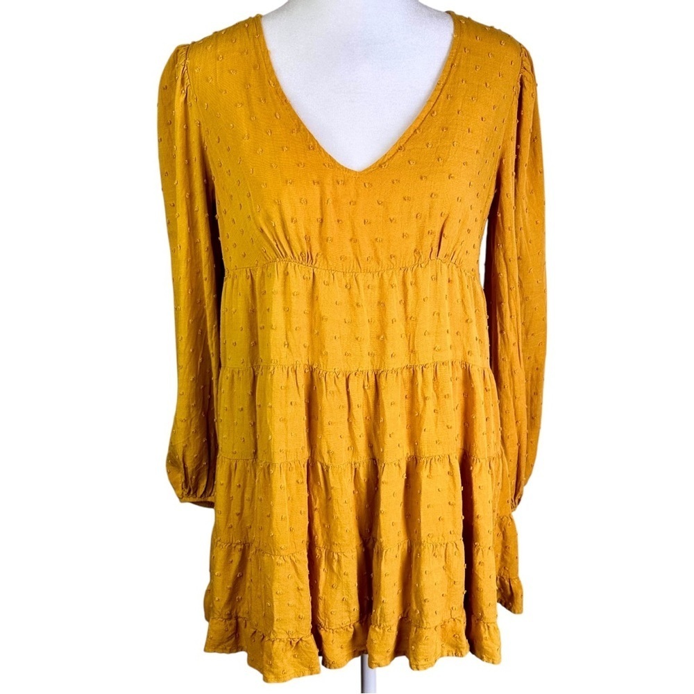 Urban Outfitters Gold Ruffled Tiered Sundress Size XS - Picture 3 of 11